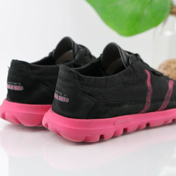 Skechers Womens Go Walk Nice Sneaker Size 7 Black Pink Active Shoe Comfy Casual - Picture 6 of 12